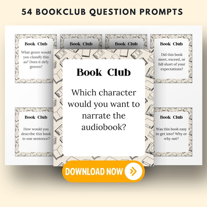 Book Club Conversation Starters Printable