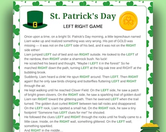 St. Patrick's Day Left Right Game: Printable Party Activity (PDF)