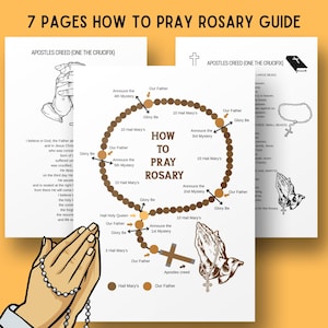 Guide to Praying the Rosary Catholic Devotional Printable Religious Instruction