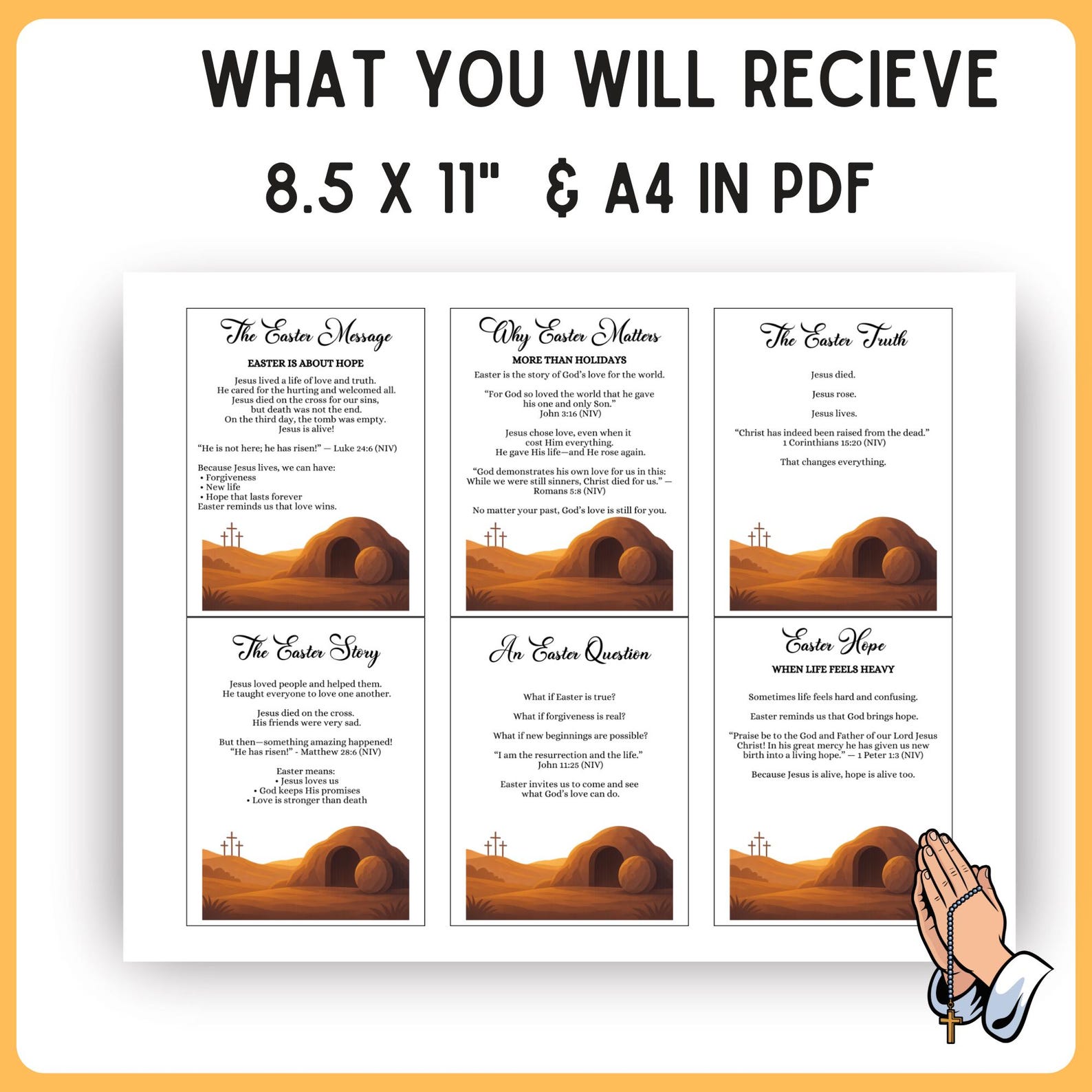 Printable Hand Out Scripture Card Easter Gospel Tracts Cards | Bible Verse Easter Story Hand Out Card ...