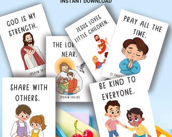 Printable Lunchbox Notes: Positive Affirmations for Kids – 56 Encouragement Scripture Cards