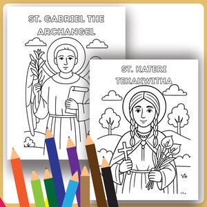 Catholic Saints Coloring Book Pages Sheets Printable Kids Activity - Etsy