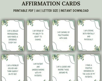 Nurse Affirmation Cards - Printable Motivation for Nurses - Encouragement Quotes