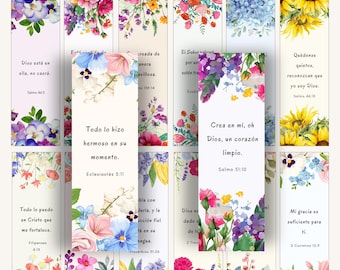 Spanish Bible Verse Bookmarks Printable | Christian Bookmarks in Spanish | Scripture Bookmarks for Kids & Adults | Instant Download PDF