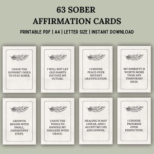 Jeu Votre ami sobre - 63 affirmations sur le rétablissement - Cadeaux pour les alcooliques anonymes - Cadeaux sur la sobriété en 12 étapes - Cartes de sobriété