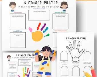 5 finger prayer coloring pages sunday school activities