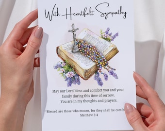 Catholic Sympathy Card Catholic Bereavement Card  Catholic Condolence Card  Catholic Printable Card Grief Card