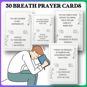 Breath Prayer Cards - Christian Meditation Printables - Scripture-Based Affirmations - Faith Spiritual Growth