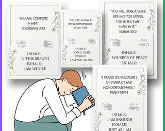 Christian Meditation Cards – Calm Breath Prayer Printable – Mindful Prayer Card Set