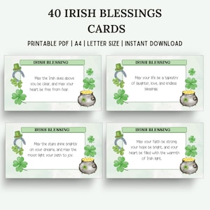 Irische Segen Karte zum ausdrucken, St. Patricks Day druckbare Geschenk, digitaler Download zur Feier der irischen Kultur, keltische Zitate