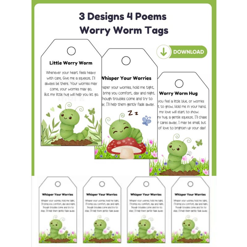 Hug Poem Free Worries Worms Crochet - Etsy UK