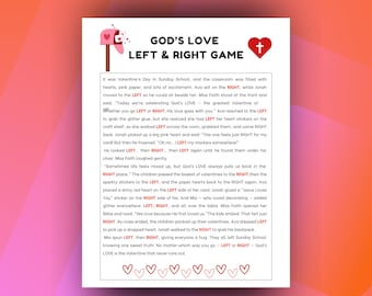 Gods Love Left Right Game Valentines Sunday School Bible Study Games