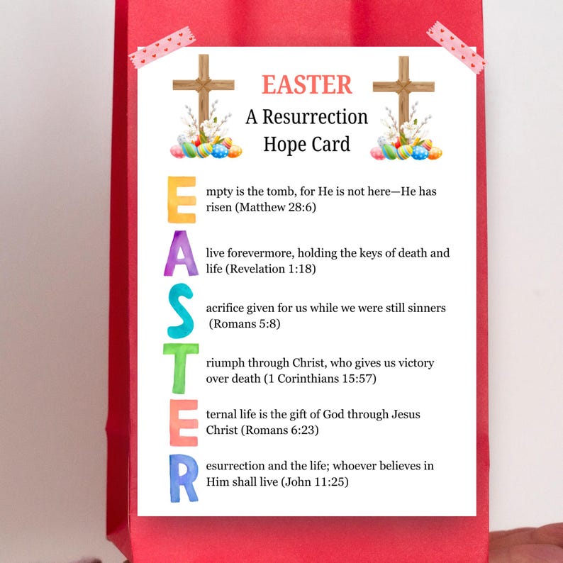 Christian Easter Card Printable, Religious Printable Easter Tags, Happy ...