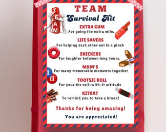 Team Survival Kit Tag Employee Appreciation