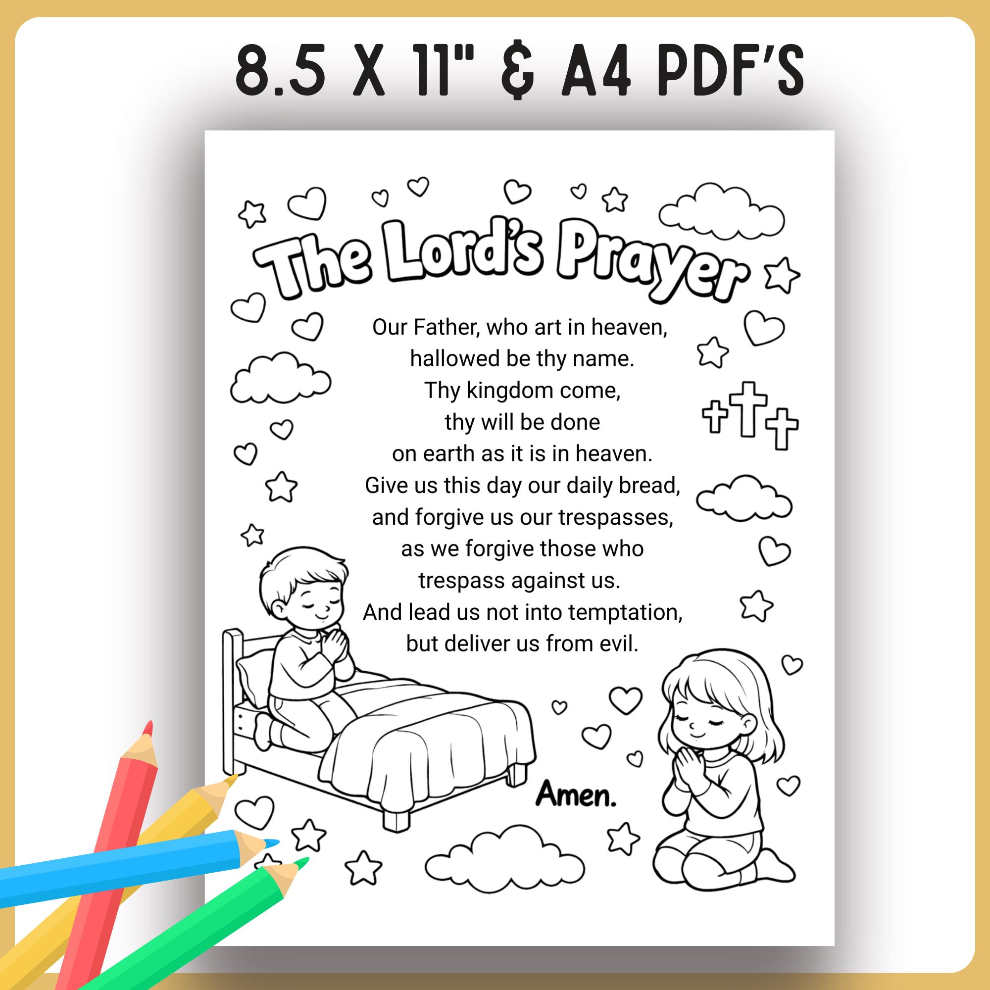 The Lords Prayer Activity, Printable Bible Verse Sunday School Activity ...