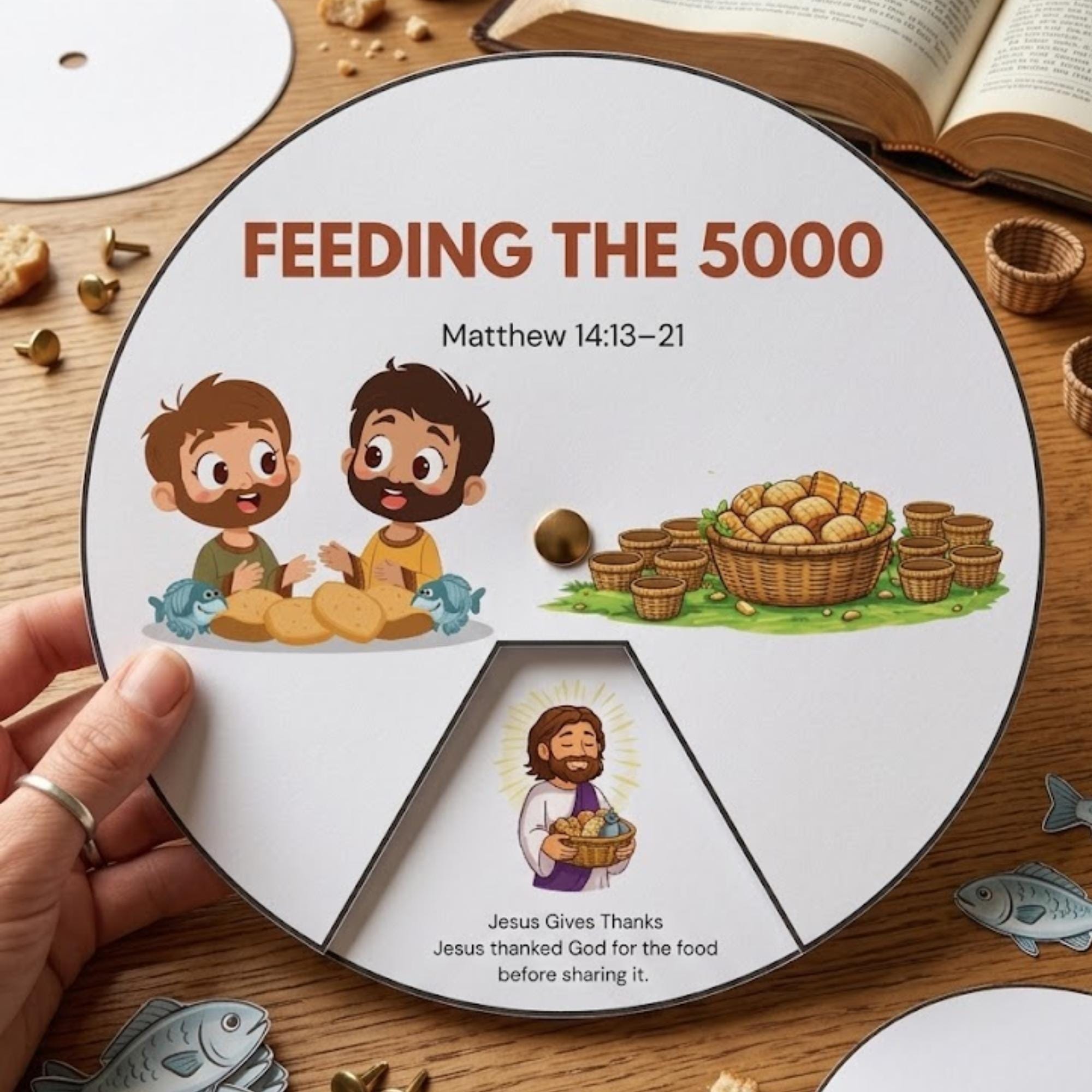 Jesus Feeds the 5000 Craft, Loaves and Fishes Story for Kids, Bible ...