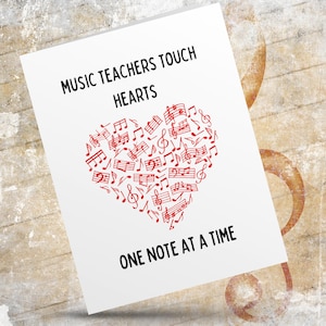 Carte de remerciement pour professeur de musique, note imprimable pour professeurs de musique, porte-cartes unique pour cadeaux de professeur
