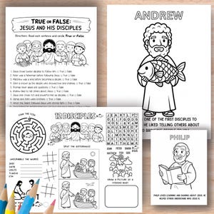 12 Disciples Coloring Page - Bible Coloring Pages For Kids, Christian Coloring Sunday School Craft, Disciples Of Jesus Activity