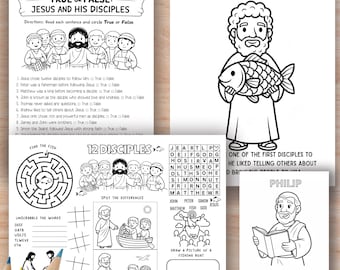 12 Disciples Coloring Page - Bible Coloring Pages For Kids, Christian Coloring Sunday School Craft, Disciples Of Jesus Activity