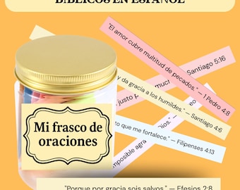 Spanish Bible Verse Jar Kit: Color-Coded Scriptures, Christian Gift (DIY Printable Download)