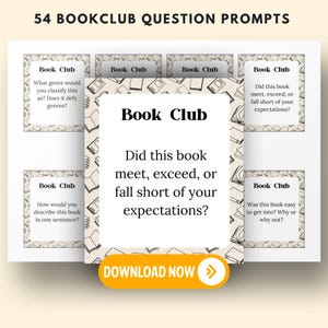 Book Club Conversation Starters Printable