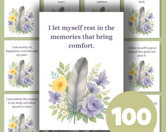Grief Affirmation Cards for Healing, Sympathy Gift, Comfort Cards, Bereavement Support, Encouragement Deck
