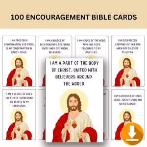 Biglietti di incoraggiamento cristiano, 100 biglietti biblici, stampabili, Dio, Scritture quotidiane, mini biglietti di affermazione, download immediato, regalo, ispirazione