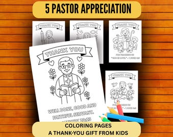 5 Pastor Appreciation Coloring Pages for Kids, Thank You Pastor Sunday School Printable