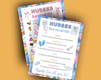 Nurse Survival Kit Gift Tag: Candy Thank You (Digital Download)