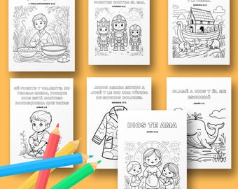 Spanish Bible Verse Coloring Pages for Kids: Sunday School Activity (PDF Download)