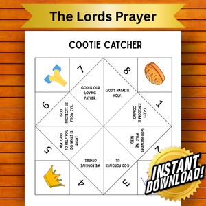 The Lord's Prayer Paper Craft Sunday School Activity | Bible Craft Cootie Catcher