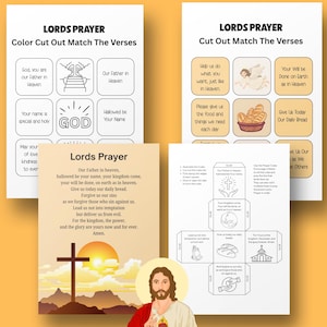 Lord’s Prayer Activity Bundle - Kids Bible Craft - Sunday School Printable - Christian Homeschool Lesson Pack
