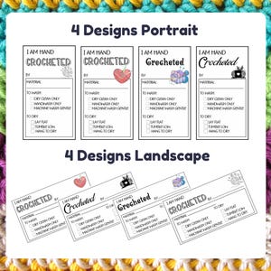 Printable Crochet Gift Care Tags: Handmade Item Instructions (Digital Download)
