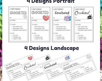Printable Crochet Gift Care Tags: Handmade Item Instructions (Digital Download)