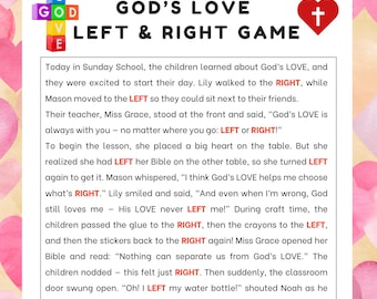 Gods Love Left Right Game Sunday School Bible Study Games