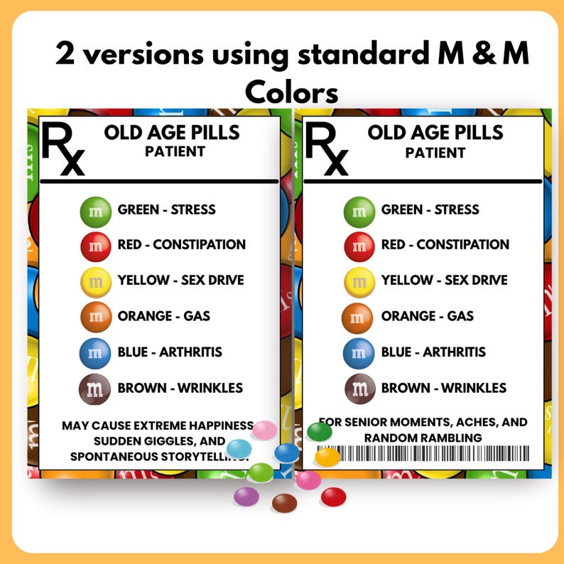 Old Age Pills Tag Printable - Over the Hill - Birthday Gift Tag ...