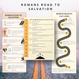 Romans Road to Salvation Printable Printable Bible Activity Printable Bookmark Romans Road to Salvation Printable PDF
