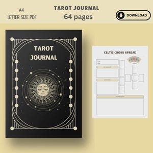 Diario dei Tarocchi stampabile, pianificatore di lettura giornaliera, quaderno di lavoro dei Tarocchi per stesure