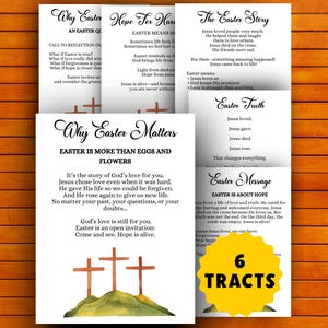 Easter Gospel Tracts Cards | Bible Verse Easter Story Hand Out Card | Printable Church Scripture