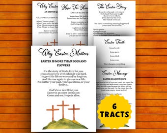 Easter Gospel Tracts Cards | Bible Verse Easter Story Hand Out Card | Printable Church Scripture