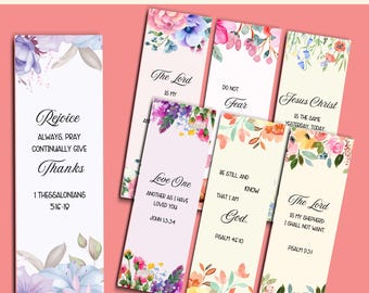 Bible Verses Bookmark png Bundle, Printable floral bookmark, Christian Png, Inspirational Bookmark, Bible Bookmark Printable Christian Art