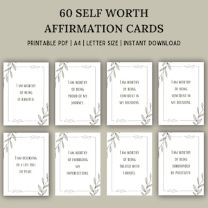 Positive Quote Flash Cards For Women | Self Esteem | Self Care Gift | Self Worth Affirmation Cards | Positive Self Love