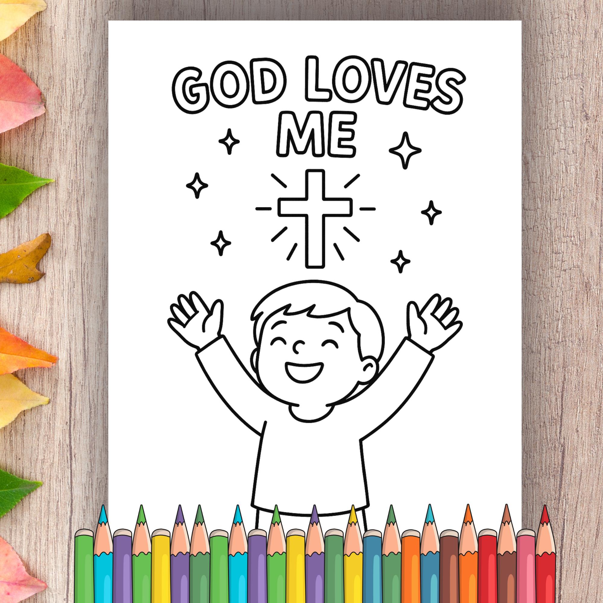 Kids Bible Coloring Pages, Jesus Loves Me, God Loves You Sunday School ...