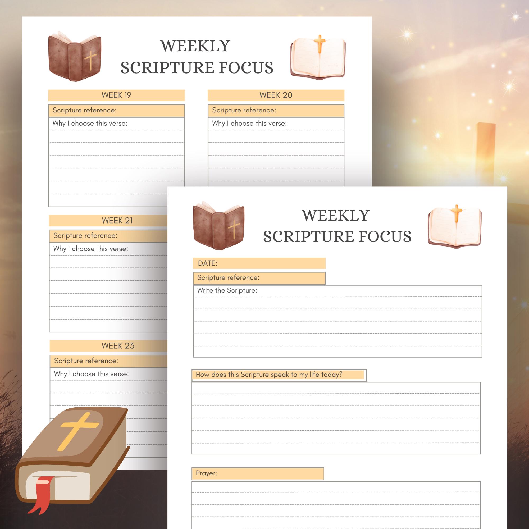 52-week Scripture Writing Journal & Verse Cards Bundle | Christian ...