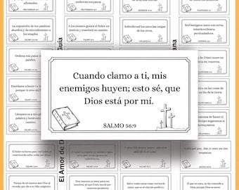 200 Printable Bible Verse Cards KJV, Scripture Verses Tarjetas Bíblicas en Español