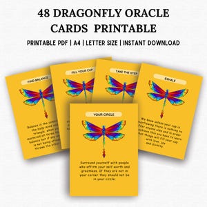 Cartas del Tarot del Oráculo de la Libélula, Sabiduría Espiritual y Natural, Símbolos de Insectos, Regalos Únicos, Cartas del Oráculo Imprimibles