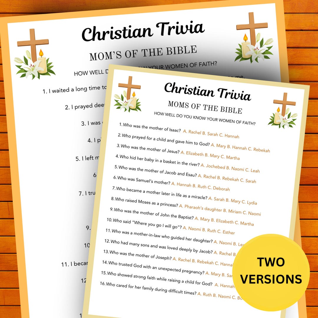 Moms of the Bible Game - Printable Christian Mother's Day Game - Women ...