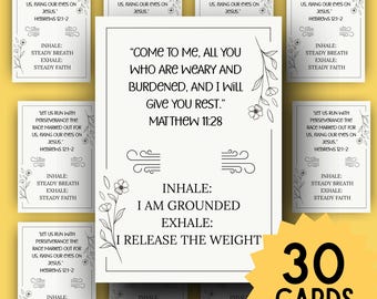 Christian Meditation Cards – Calm Breath Prayer Printable – Mindful Prayer Card Set