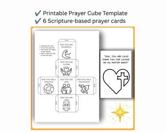Printable Prayer Cube for Kids – Christian Activity, Bible Craft, Family Devotions, Sunday School Tool