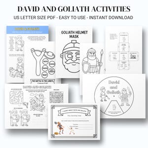 David and Goliath Bible Craft Printable | Sunday School Activity for Kids